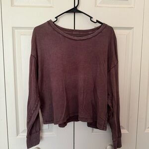 Aerie distressed long sleeve shirt